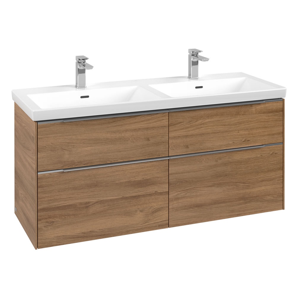 Cutout image of Villeroy & Boch Subway 3.0 Kansas Oak 1300mm Wall-Hung Basin Vanity Unit
